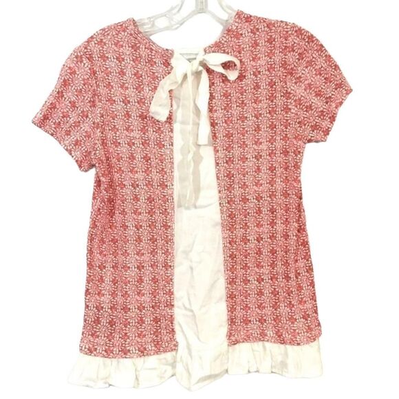 Tommy Hilfiger Frill Bottom Bow Te Back Top Size XS - Picture 2 of 4